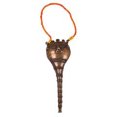 Antique Tribal Nagaland Beaded Necklace Bronze Headhunter Pendant