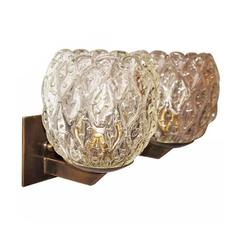 Pair of Murano Sconces by Barovier, Italy, 1940s