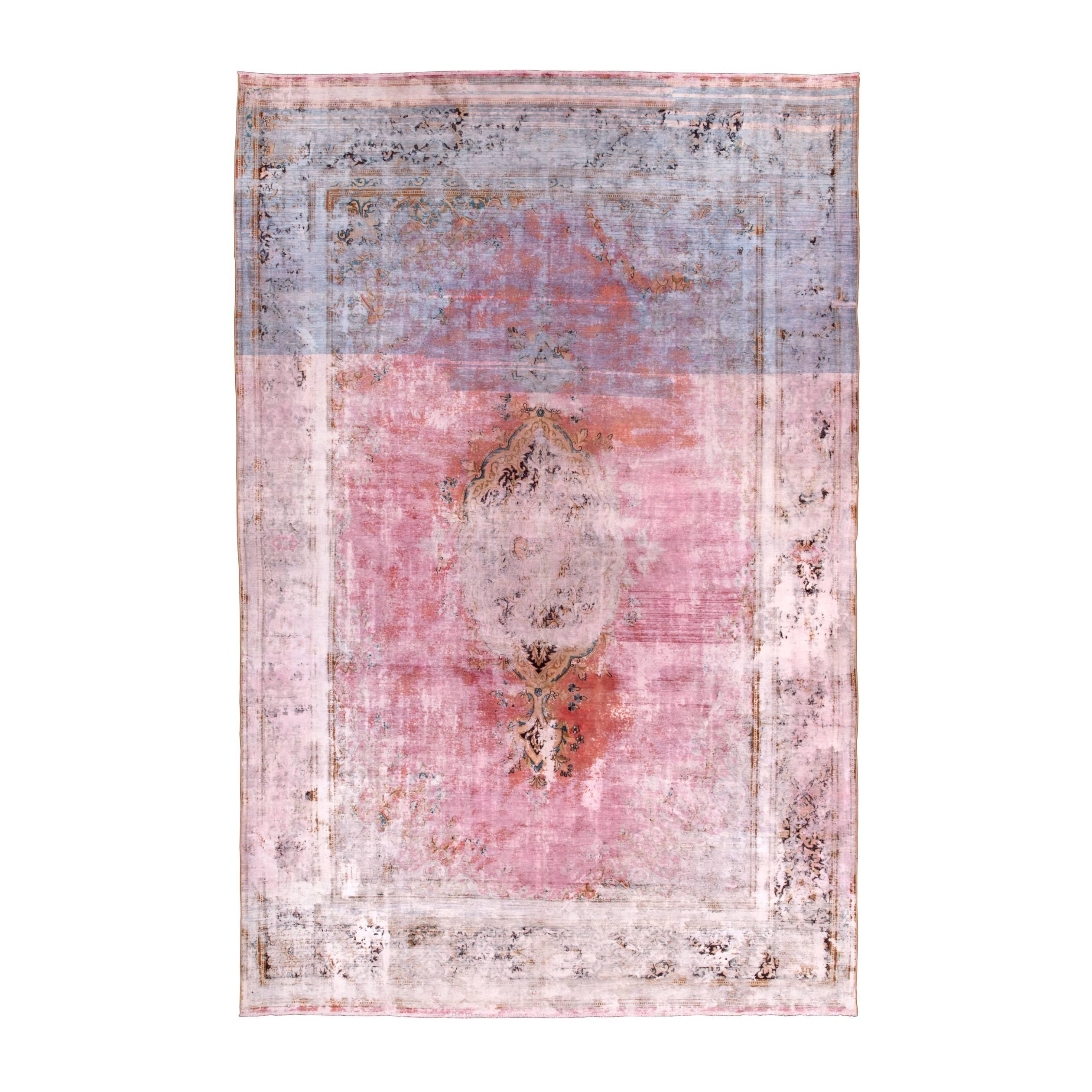 Contemporary Handwoven Pastel Pink Afghan Area Rug