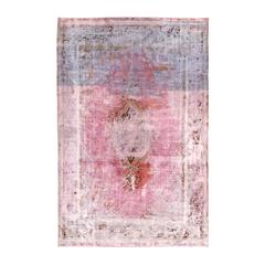 Vintage Contemporary Handwoven Pastel Pink Afghan Area Rug