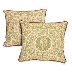 Vintage A Pair of Fortuny Fabric Cushions in the Orsini Pattern