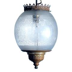Decorative Etched Globe Pendent