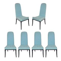 Set of Six Tall Back Dining Chairs by Erwin Lambeth