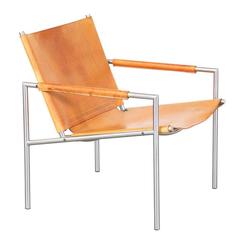 Martin Visser SZ02 Cognac Leather Easy Chair for Spectrum
