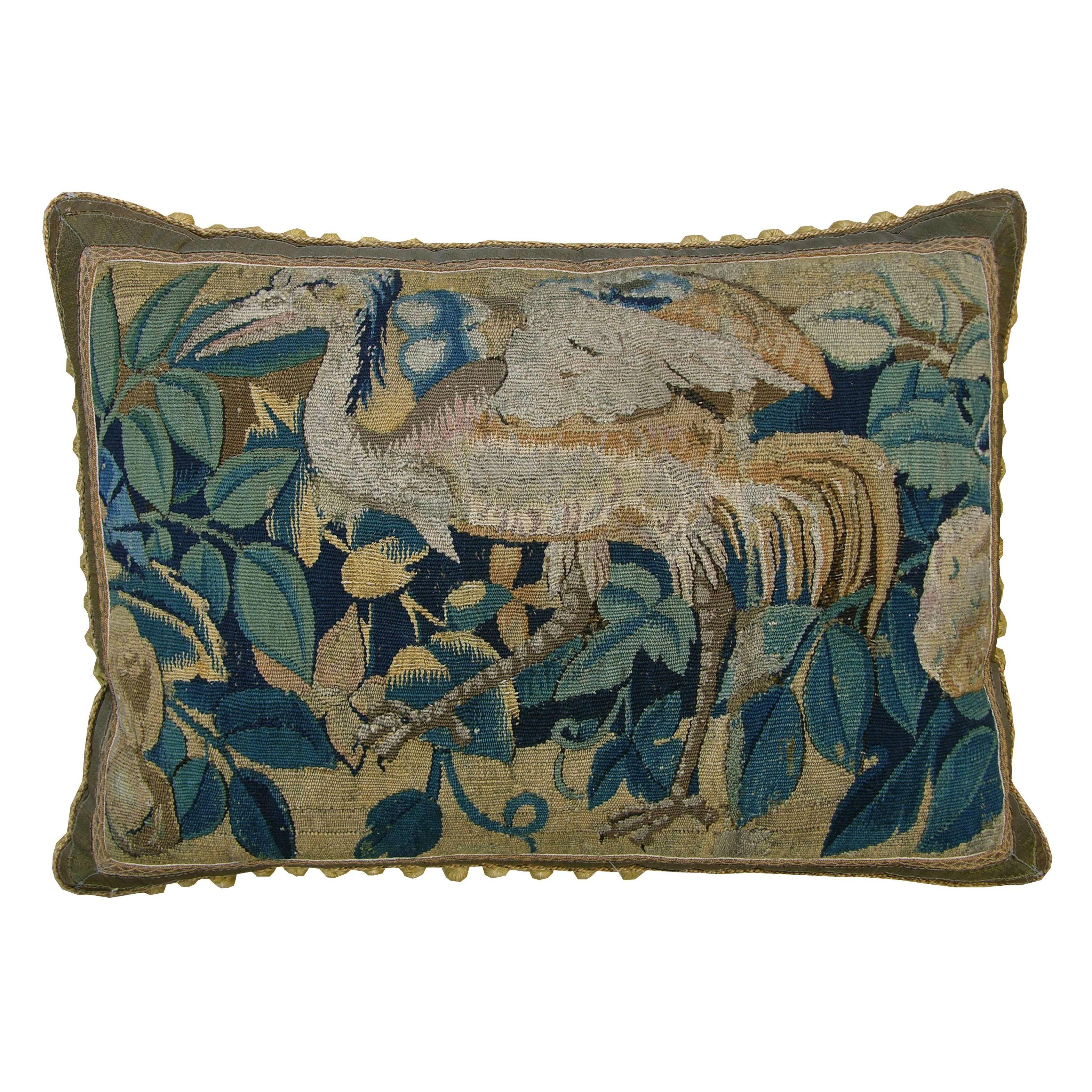 Antique Flemish Tapestry Pillow, circa 1630