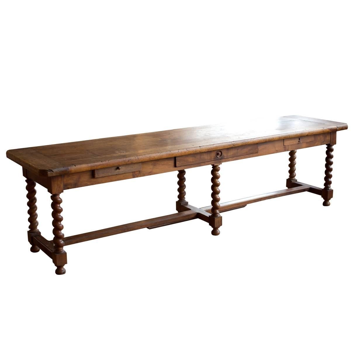 Substantial 19th Century French Walnut Draper's Table