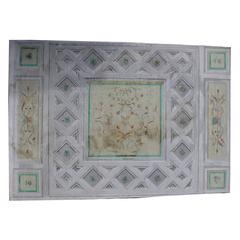 Antique Lacquered Ceiling, Painted on Canvas 1