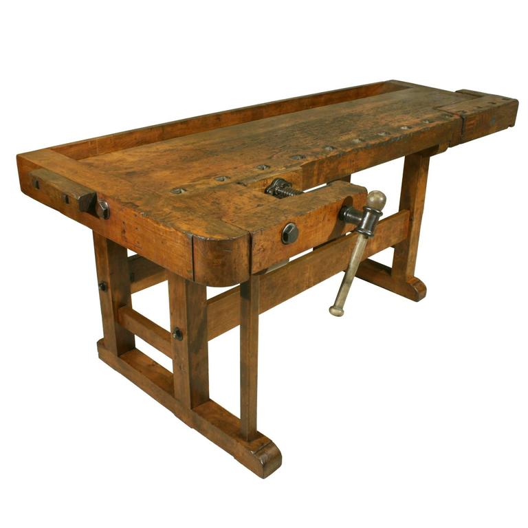 Antique Woodworking Workbench at 1stdibs