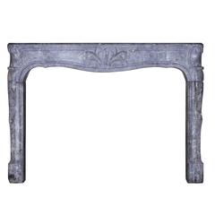 18th Century Antique Fireplace Mantel in Bicolor Burgundy Hard Stone