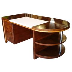 De Coene Frères, Art Deco Veneer Walnut Desk
