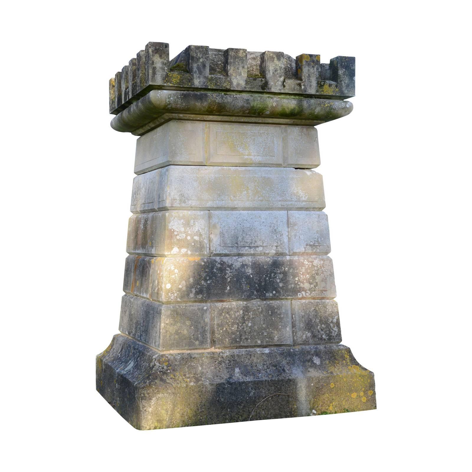 Medieval Style Stone Pedestal, Early 20th Century For Sale