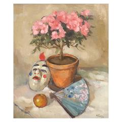 Oil Painting 
Japanese Mask
 by Abraham J. Fresco