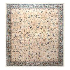 Large Square Antique Indian Agra Rug 6