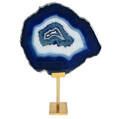 Natural Blue and White Geode Speciman Cross Section