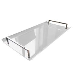 Serving Tray in Lucite and Polished Nickel by Charles Hollis Jones
