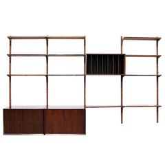 Vintage 1960s Poul Cadovius Danish Modern Rosewood Royal Wall Unit, Cado, Denmark