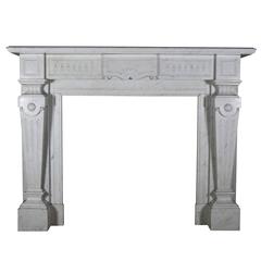 19th Century Antique Fireplace Mantel in Carrara Marble 4