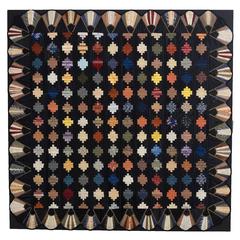 Victorian Silk Courthouse Steps Log Cabin Quilt 3
