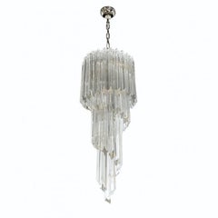 Vintage 1960s Camer Crystal Spiral Chandelier