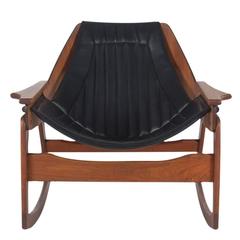 Sculptural Walnut Bentwood Rocking Chair by Jerry Johnson, Danish Modern 4