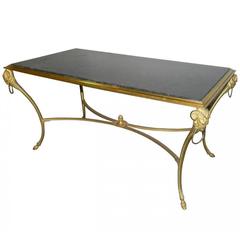 Maison Bagues, 1950 Bronze Coffee Table with Aries Design