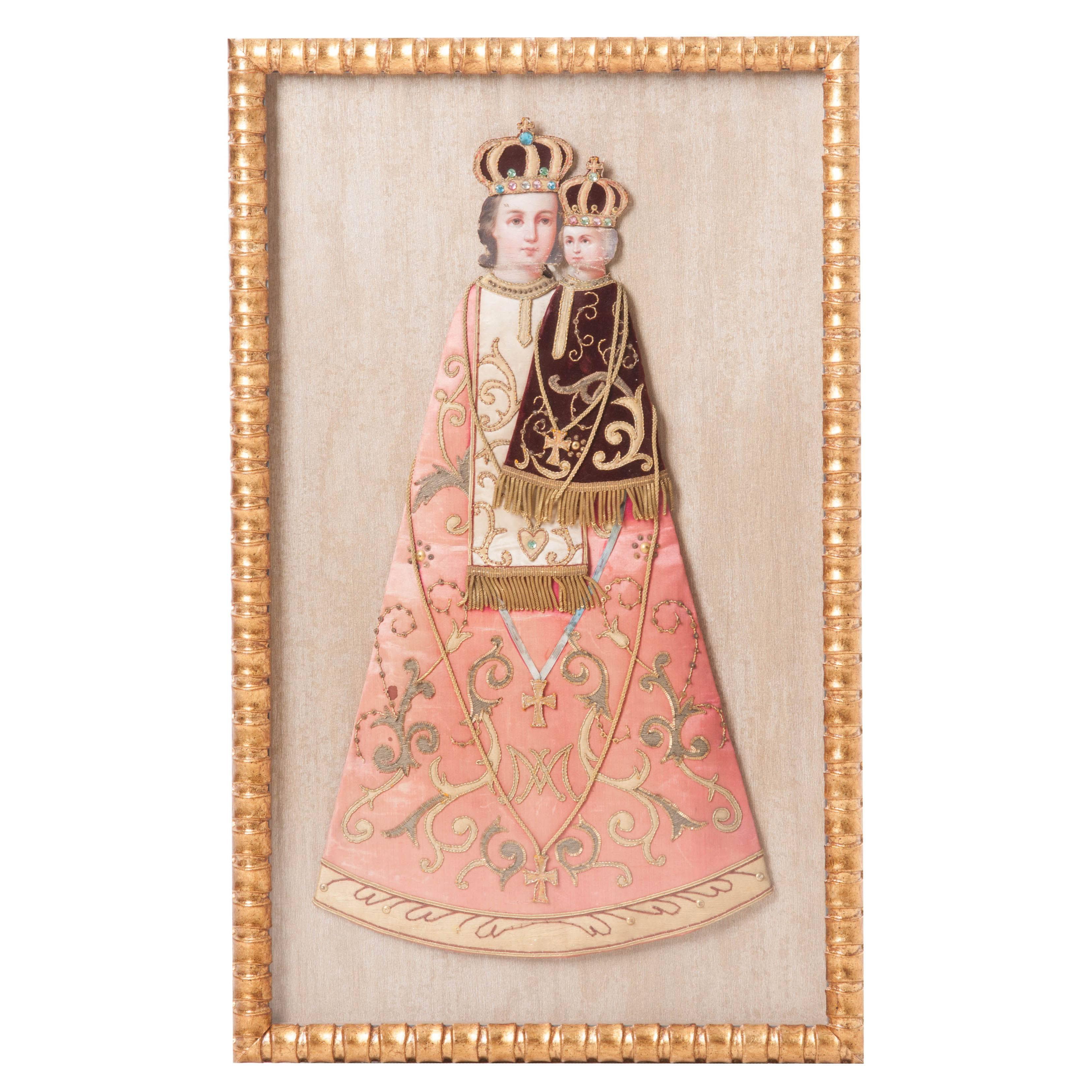 Framed Antique Religious Textile