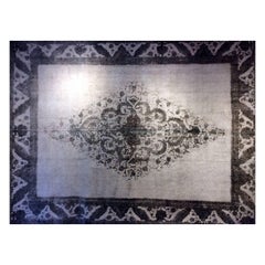 Retro Tabriz Persian Distressed Rug