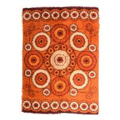 Orange Danish Modern Rya Rug 12