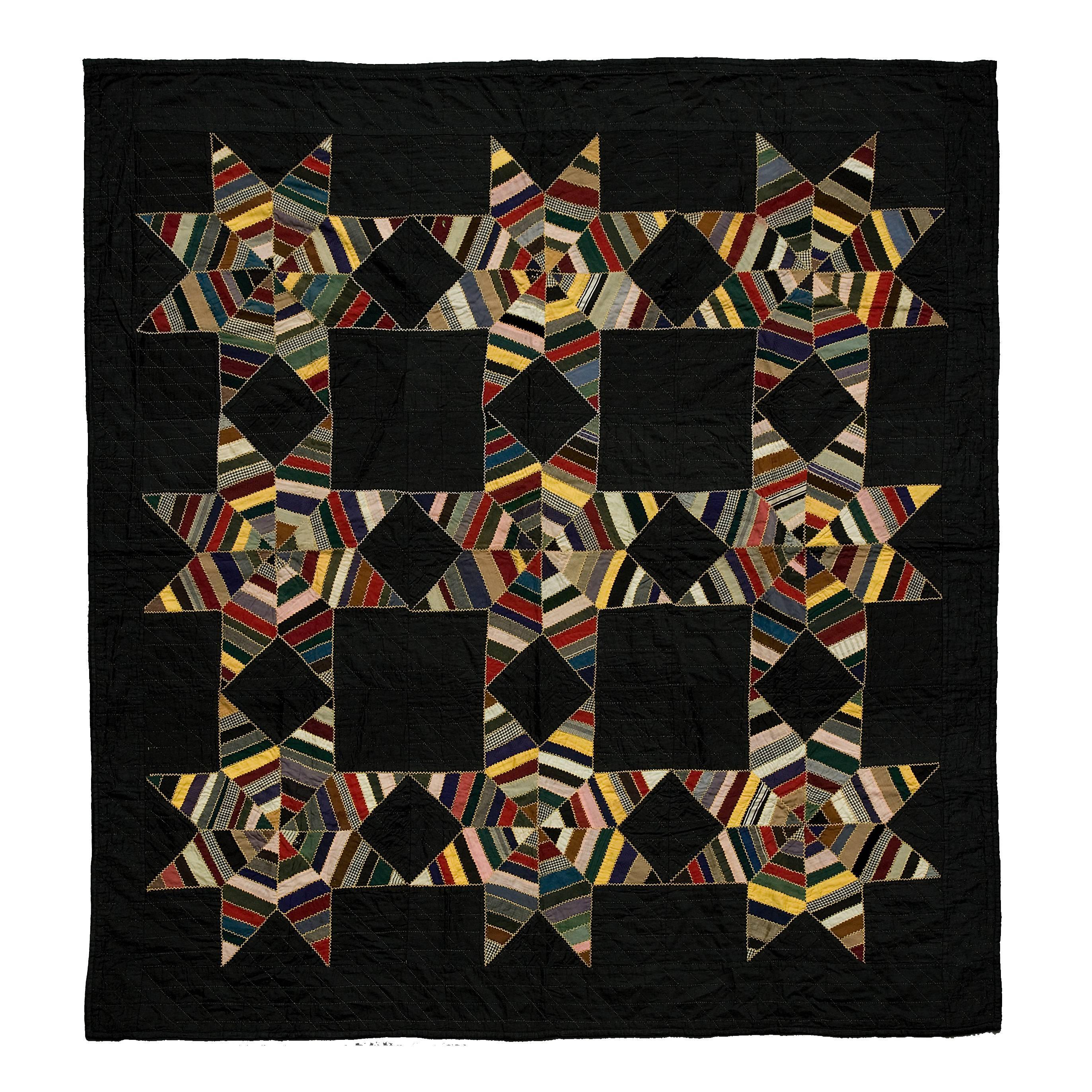 Colorful Eight Pointed Star Quilt For Sale
