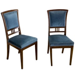 Pair of French, 1920s Mahogany Dining Chairs