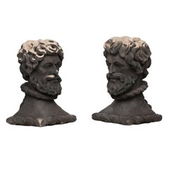 Early 19th Century Pair of Portland Stone Heads