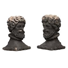 Early 19th Century Pair of Portland Stone Heads 1