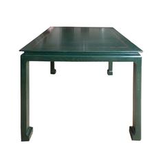 Green Lacquered Asian Games Table with Gold Detail