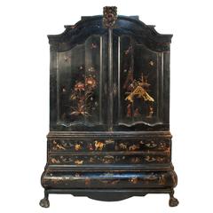 Ebonized Baroque Cabinet with Chinoiserie