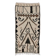 Vintage Berber Moroccan Rug with Line Art and Dada Art Movement Style