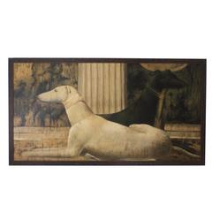 Oil on Canvas, Greyhound Dog Painting