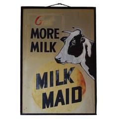 Vintage Milk Advertising Sign 