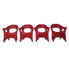 Set of Four Rotocast Plastic Chairs by John Gale