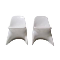 Pair of White Mid-Century Modern Children’s Casalino Chairs
