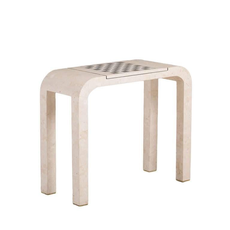 Tessellated Stone Chess Backgammon Console Table by Maitland Smith