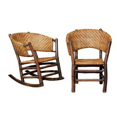 Indiana Hickory Furniture Company Rocker and Chair
