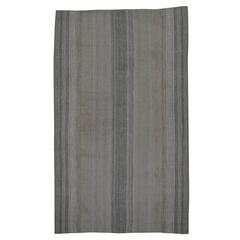 Large Wool Kilim in Natural Brown
