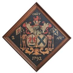 English Victorian Hatchment Painting, circa 1860