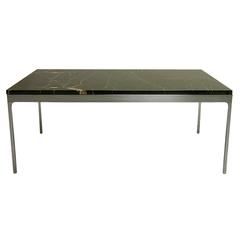 Nicos Zographos Steel and Black Marble Nero Marquina Coffee or Cocktail Table 3