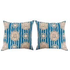 Pair of Art Deco Pillows by B.Viz Designs