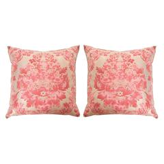 Pair of Antique Fortuny Textile Pillows by B.Viz Designs
