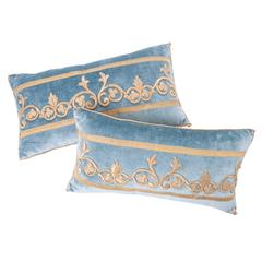 Pair of Antique Textile Pillows by B.Viz Designs