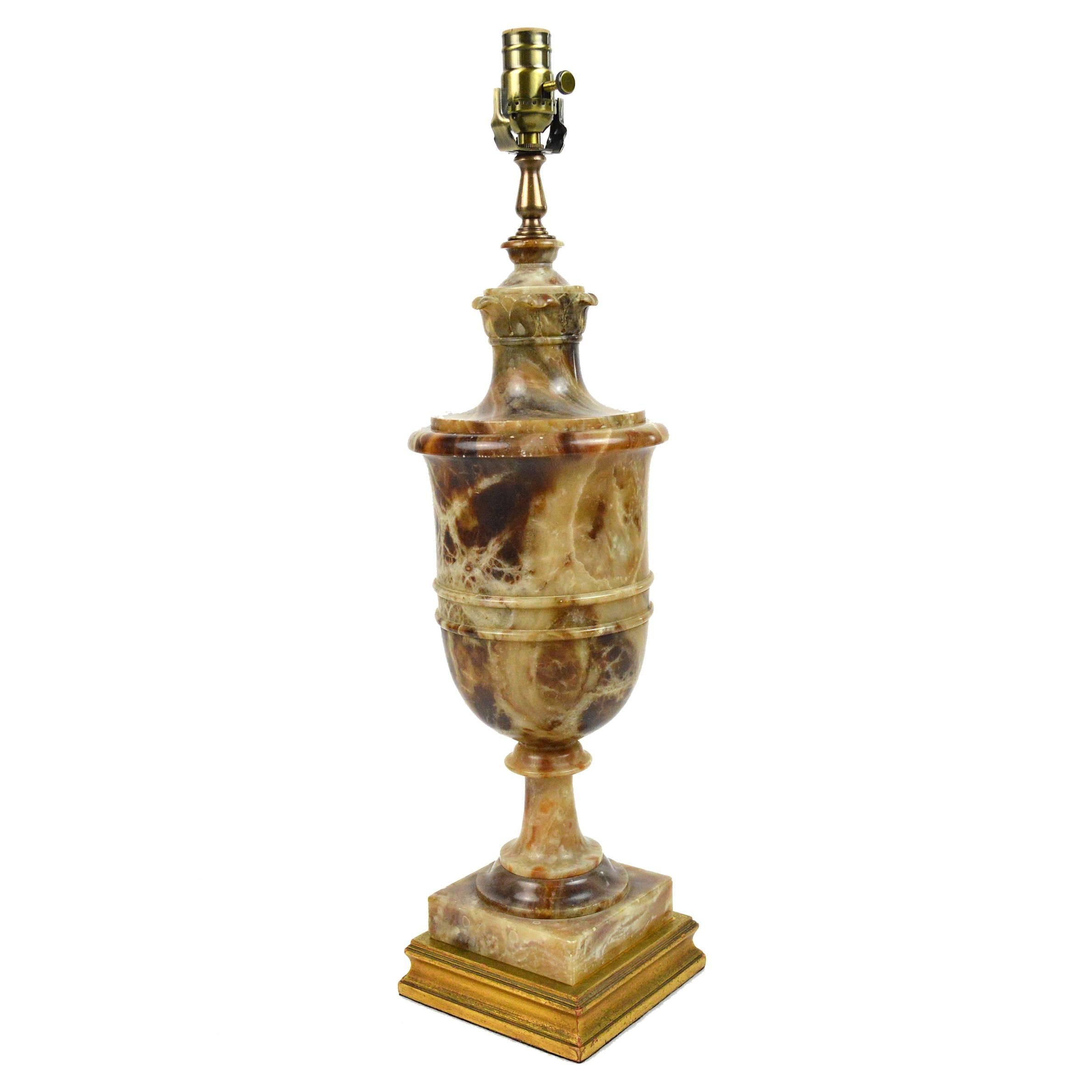 Neoclassical Style Italian Alabaster Table Lamp For Sale