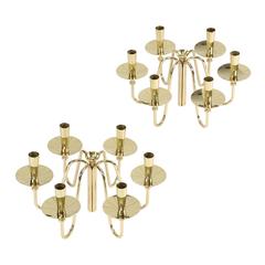Pair of 1950s Brass Tommi Parzinger Candelabra 9
