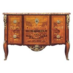 Louis XV Ormolu-Mounted, Kingwood and Fruitwood Commode Signed 'A.L. Gilbert'